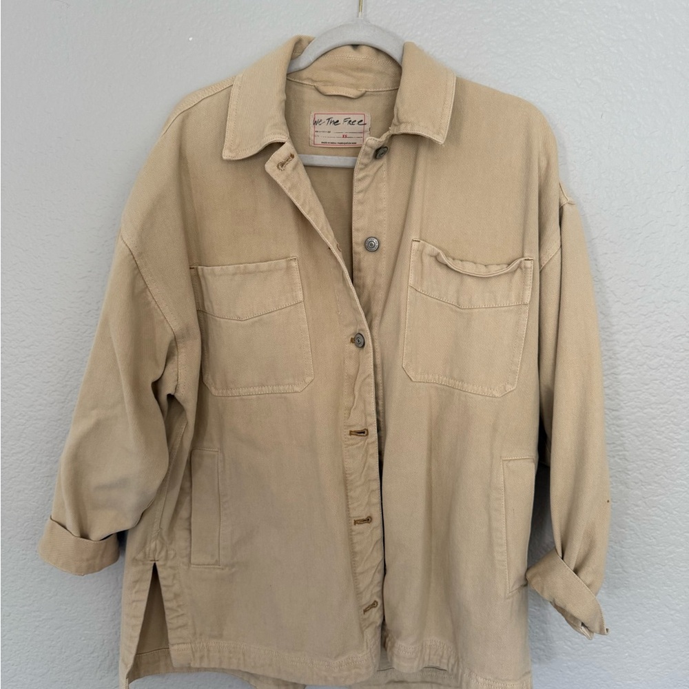 We The Free Beige Utility Jacket